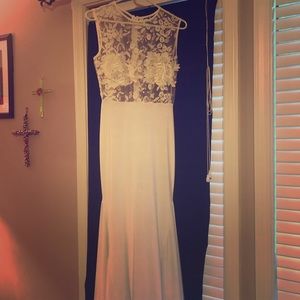 White floor length dress